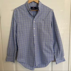 Vineyard Vines Slim Fit Whale Shirt M blue green
